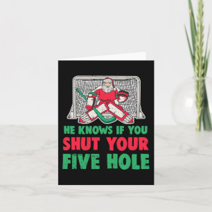 Cartão Papais noeis de Natal divertidos, Goalie 1