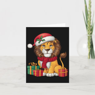 Cartão Papais noeis de Natal do Lion Lover Xmas Natal
