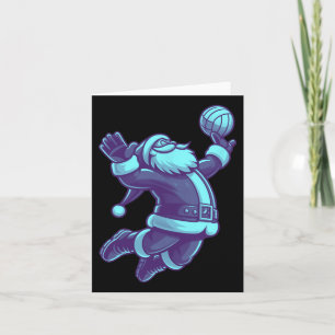 Cartão Papais noeis de Natal do Natal de Voleibol Volleyb