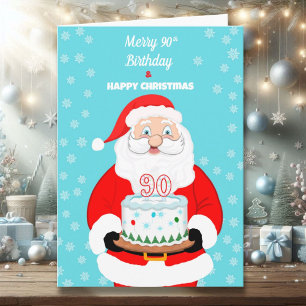 Cartão Papais noeis de Natal Feliz para 90 de Feliz de An