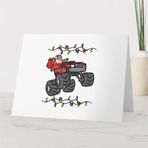 Cartão Papais noeis de Natal Monster Truck Boys Toddler Y