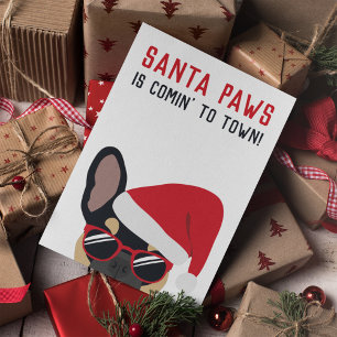 Cartão Papais noeis de Natal Pata Negra Branca Francesa