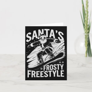 Cartão Papais noeis De Neve De Natal Snowboarder Santas F