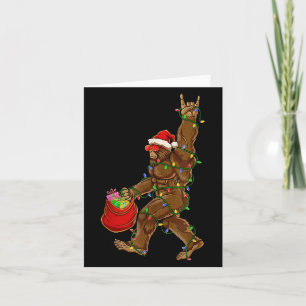 Cartão Papais noeis de Pé Grande Luzes de Natal Rock Engr
