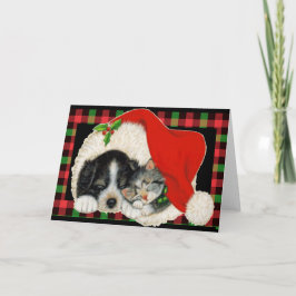 Cartão Papais noeis de resgate de animais