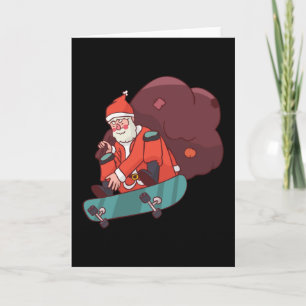 Cartão Papais noeis de skate de Natal