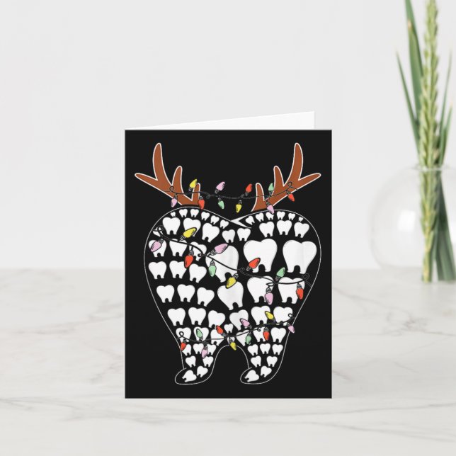 Cartão Papais noeis dentístas Reindeer Xmas Dentista Nata (Frente)