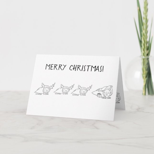 Cartão Papais noeis e nódulos de renas (Frente)