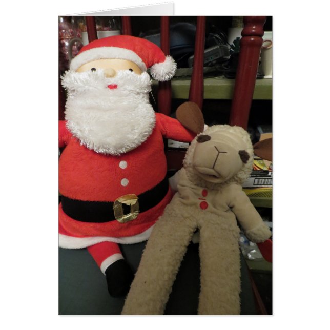 Cartão Papais noeis e Ovinos (Frente)