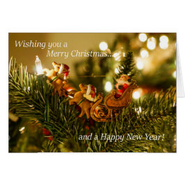 Cartão Papais noeis e Reindeer Natal