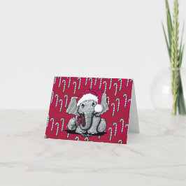 Cartão Papais noeis Elefante Natal