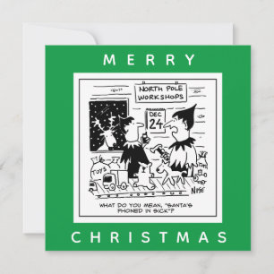 Cartão Papais noeis em Doente para o seu Workshop sobre o