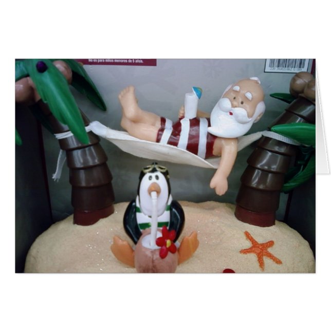 CARTÃO ***PAPAIS NOEIS EM HAMMOCK** DIZEM NATAL FANTÁSTIC (Frente Horizontal)