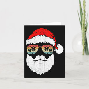 Cartão Papais noeis Enfrentam Retro Pulmões Natal No Hava