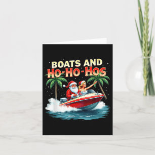 Cartão Papais noeis Engraçados Boats E Ho Ho Natal