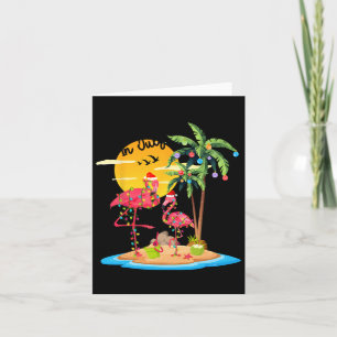 Cartão Papais noeis Engraçados De Pia Flamingo Palm De Na