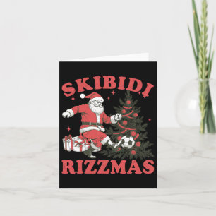 Cartão Papais noeis engraçados Futebol Skibidi Rizzmas Ár