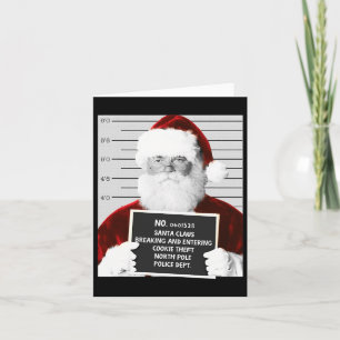 Cartão Papais noeis engraçados Mugshot Papai Noel preso n