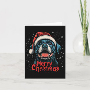 Cartão Papais noeis Engraçados Rottweiler Feliz Natal Amo