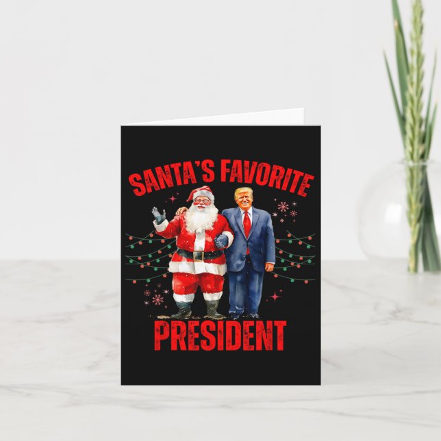 Cartão Papais noeis Favoritos Presidente Cute Trump Ho (Frente)