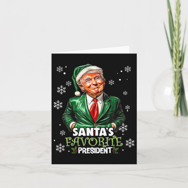 Cartão Papais noeis Favoritos Presidente Engraçado Trump  (Frente)