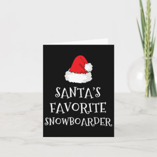 Cartão Papais noeis Favoritos Snowboarder Natal Xmas Hat