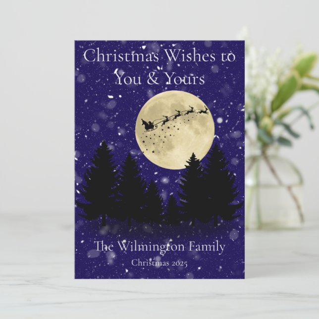 Cartão Papais noeis Festivos Iluminação Familiar Flor (Em pé/Frente)