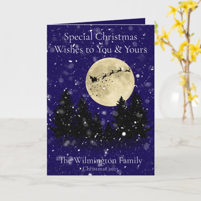 Cartão Papais noeis Festivos Que Iluminam A Folha De Nata (Flor Amarela)