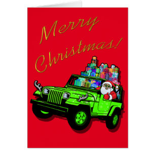 Cartão Papais noeis fora da estrada