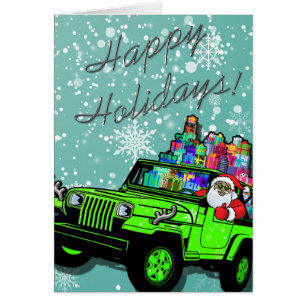 Cartão Papais noeis fora da estrada