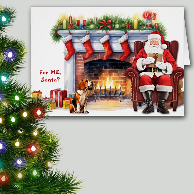 Cartão Papais noeis Gift Beagle Dog Natal (Criador carregado)