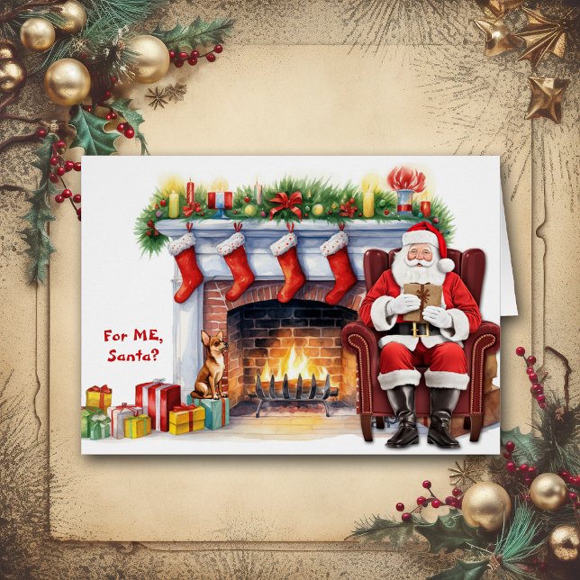 Cartão Papais noeis Gift Chihuahua Dog Natal (Criador carregado)