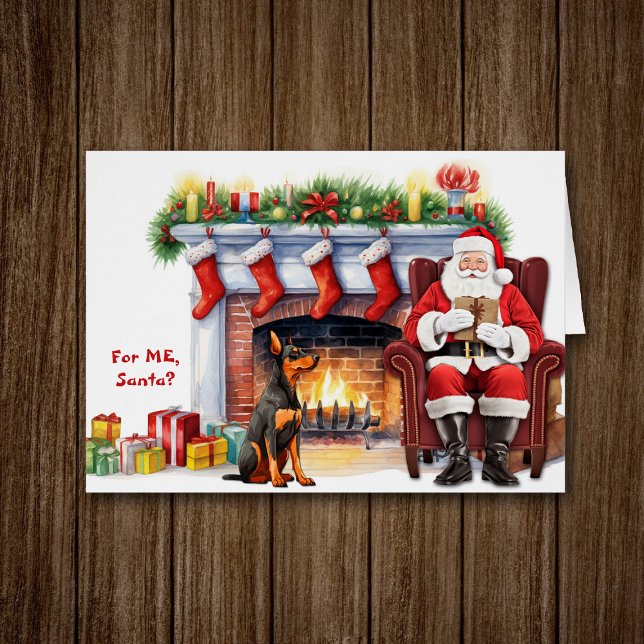 Cartão Papais noeis Gift Doberman Pinscher Dog Natal (Criador carregado)