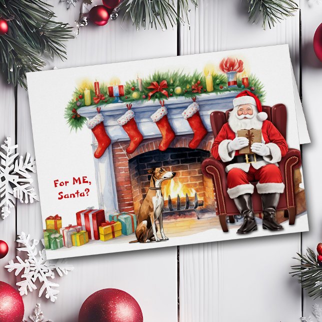 Cartão Papais noeis Gift Greyhound Dog Natal (Criador carregado)