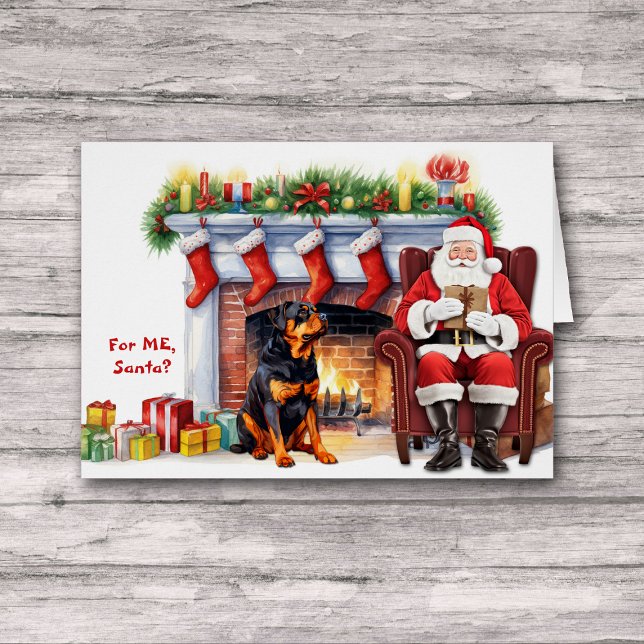 Cartão Papais noeis Gift Rottweiler (Criador carregado)
