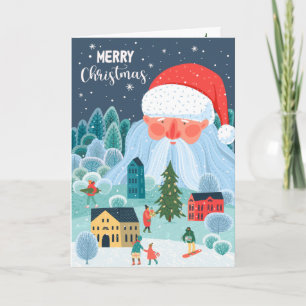 Cartão Papais noeis Gigantes Supervisiona Natal