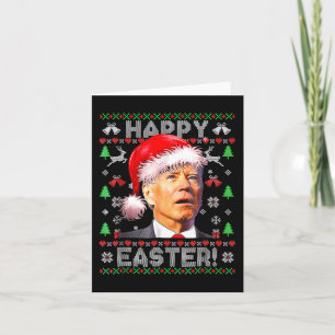 Cartão Papais noeis Joe Biden Felz pascoa Ugly Christmas 
