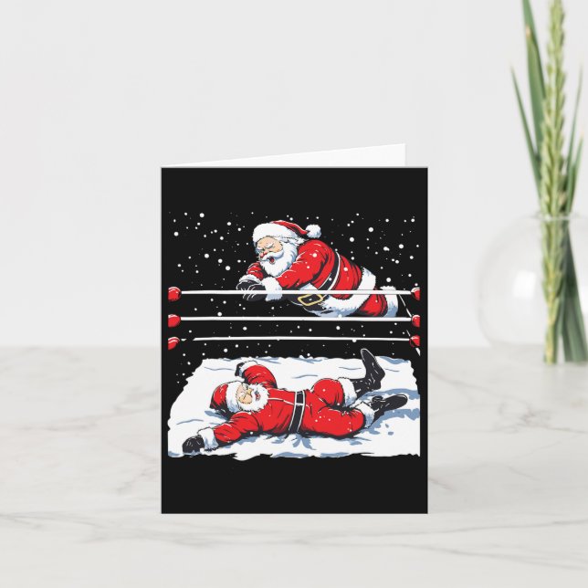 Cartão Papais noeis Luta Lover Wrestler Natal Paja (Frente)
