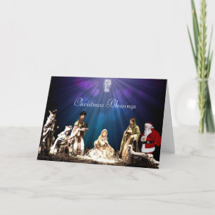 Cartão Papais noeis na Natividade