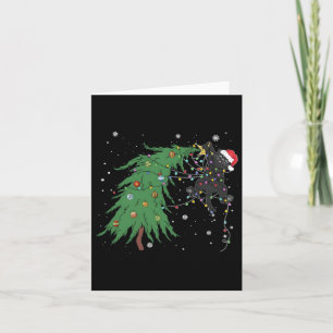 Cartão Papais noeis Negros Engraçados Tangidos Na Árvore 