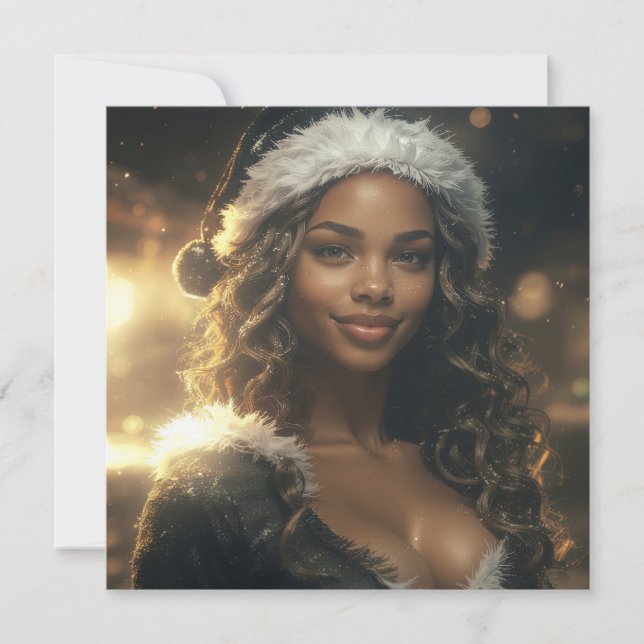 Cartão Papais noeis No Mercado De Natal (Frente)