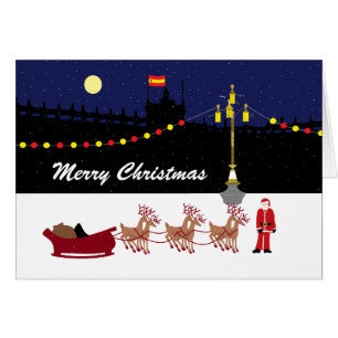 Cartão Papais noeis No Natal Em Madrid