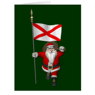 Cartão Papais noeis Patrióticos Com Alferes Do Alabama