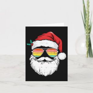 Cartão Papais noeis Retro Enfrentam Pulmões Natal Homens