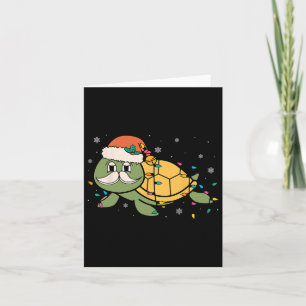 Cartão Papais noeis Retro Tartaruga Marinha Natal Luzes O