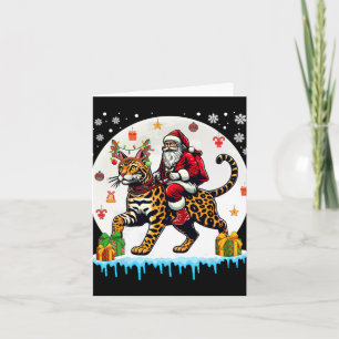 Cartão Papais noeis Riding Reindeer Bengal Cat Proprietár