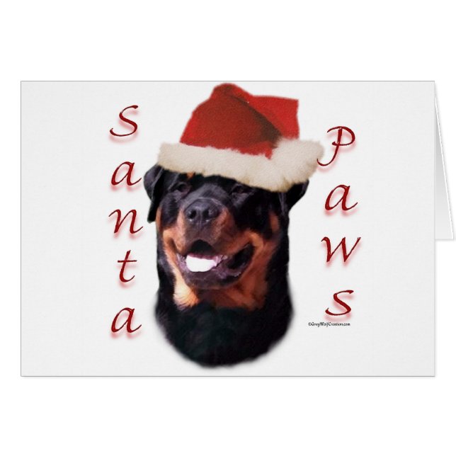 Cartão Papais noeis Rottweiler (Frente Horizontal)