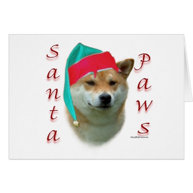 Cartão Papais noeis Shiba Inu (Frente Horizontal)