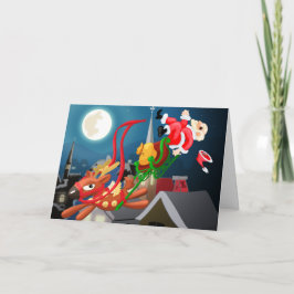 Cartão Papais noeis Sleigh