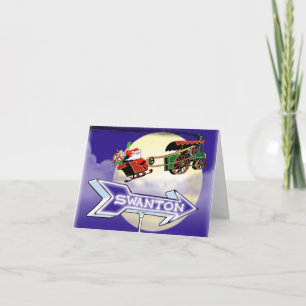 Cartão Papais noeis Steam Trator Swanton